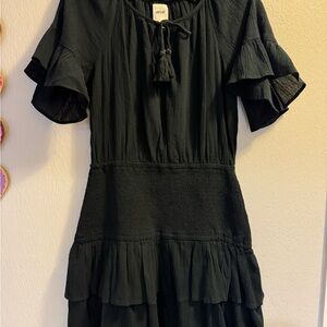 Aerie Charcoal Tassel Tie dress